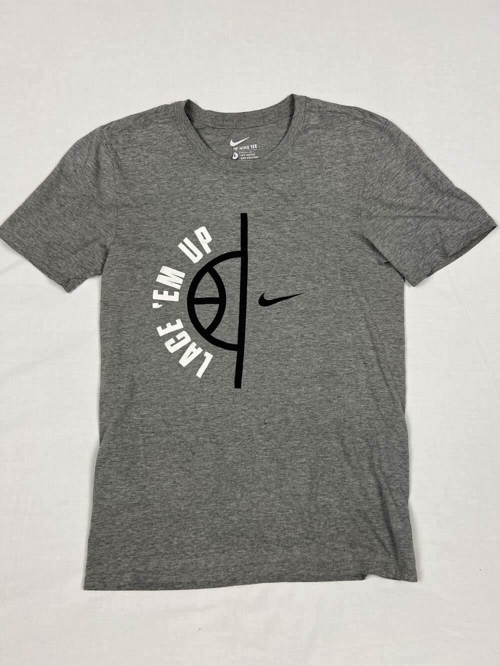 Nike The Nike Tee Gray 'Lage 'Em Up' Basketball Short Sleeve T-Shirt Men's